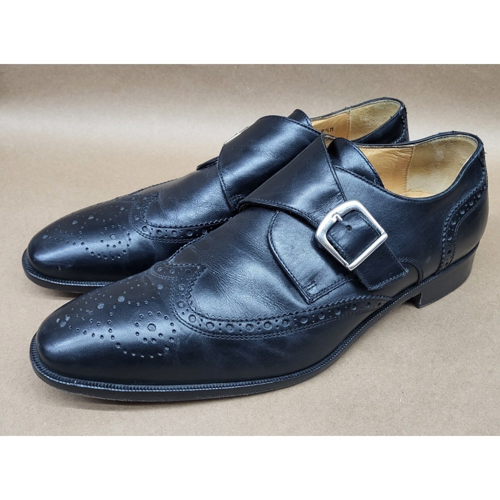 Saks Fifth Avenue (Sz 9.5 M) Monk Strap Wingtip Mens Dress Shoes